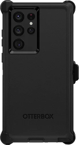 Miniatura 2 de OtterBox Funda para Galaxy S22 Ultra Defender Series, color negro, resistente y duradero, con protección de puerto, incluye soporte de clip