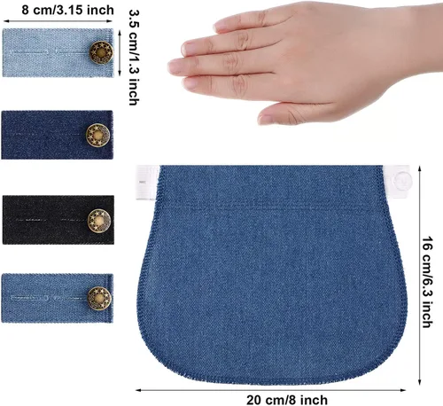 Miniatura 2 de WILLBOND 8 piezas pantalones elásticos de maternidad con botón ajustable en la cintura