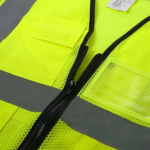 Miniatura 5 de 5 Pockets High Visibility Reflective Safety Vest,Zipper Front, Meets ANSI/ISEA Standards Malla amarilla