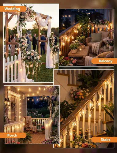 Miniatura 6 de Guirnalda de luces LED para exteriores, G40, de 25 pies, impermeable, con 27 bombillas inastillables, luces colgantes de decoración de Navidad al