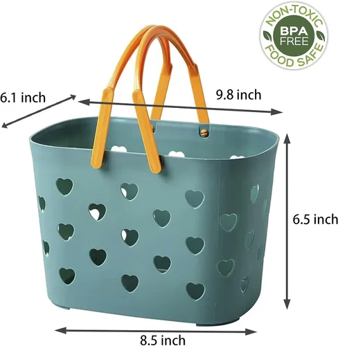 Miniatura 4 de Anyoifax Cesta portátil de almacenamiento de plástico con asa para ducha, organizador de caja para baño, despensa, cocina, dormitorio universitario