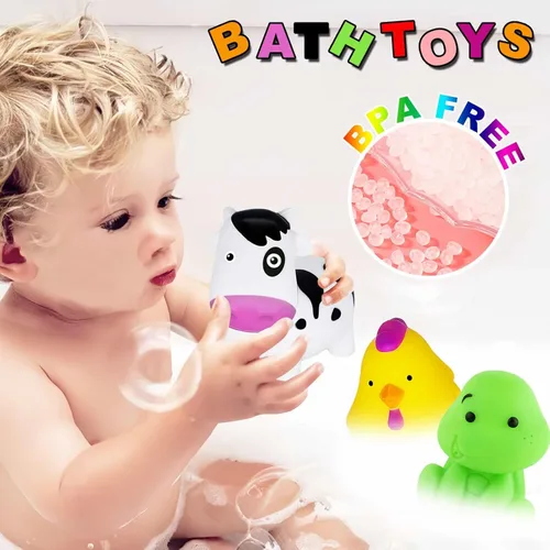Miniatura 2 de Juguetes de bañera para niños pequeños de 1 a 3 años, sin moho, sin agujeros, juguetes de baño para bebés de 6-12-18-24 meses, juguetes de piscina
