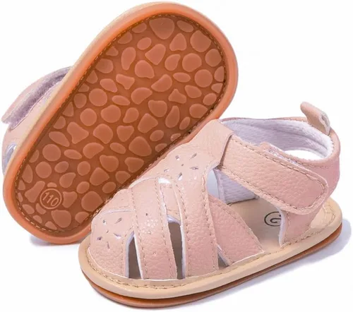 Miniatura 30 de Meckior Sandalias de verano con punta abierta y suave de piel sintética para bebés y niñas pequeñas
