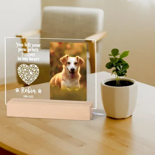 Miniatura 3 de Regalos conmemorativos personalizados para perros por pérdida de perro, regalos conmemorativos para mascotas para perros y gatos, placa fotográfica