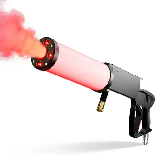 Miniatura 9 de MOKA SFX - Ametralladora de CO2 portátil con luces LED, máquina de chorro de CO2 con eslinga, manguera de 3.05 m, máquina de efectos para escenarios