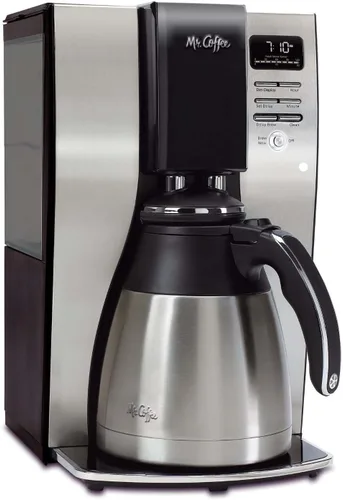 Miniatura 8 de Mr. Coffee Cafetera programable de 10 tazas, jarra térmica aislada, selección de fuerza de preparación, preparación ahora o más tarde, acero Acero