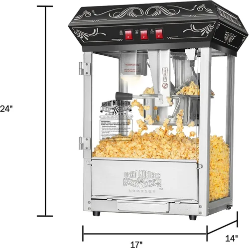 Miniatura 2 de Máquina de palomitas de maíz de mostrador Good Time – Máquina de palomitas de 3 galones, hervidor de 8 oz, calentador y 5 paquetes de granos todo