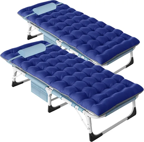 Miniatura 21 de DoCred Catre plegable XXL de gran tamaño con colchón, catre de dormir resistente, cama portátil para adultos al aire libre con bolsa de transporte