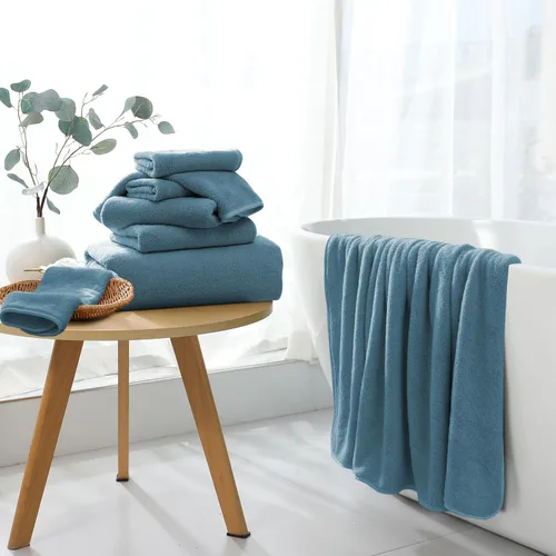 Miniatura 4 de Sábana de Baño Extra Grande de 4 Piezas (35"x70") - Sábana de Baño Ultra Suave de Tamaño Grande, Juego de Sábanas de Baño para Hotel de Baño, Azul