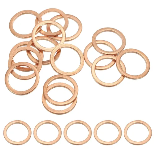 Miniatura 35 de PATIKIL Anilla de arandela de cobre M4, 25 piezas, 4mm ID 8mm OD 1mm de espesor, arandela plana métrica de sello de cobre para tornillos, pernos
