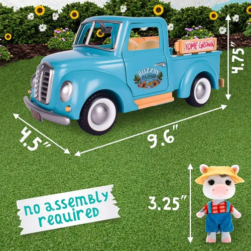 Miniatura 5 de Honey Bee Acres Buzzby Camión de Granja Vehículo con Figura de Muñeca en Miniatura, 10 Piezas, Edades 3+