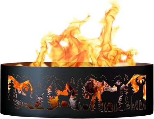 PD Metals DMR00460 - Anillo de fuego para exteriores sin pintar, 12 pulgadas de alto, 60 pulgadas de diámetro, 60 x 60 x 12 pulgadas, color negro