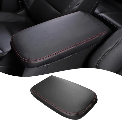 QianBao Compatible con Chevrolet Equinox 2018-2023 /GMC Terrain 2017-2023, caja de reposabrazos de cuero, funda de consola central, línea roja