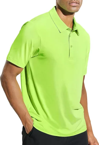 Miniatura 4 de MIER Polo de manga corta para hombre, protección solar, polo de golf, secado rápido