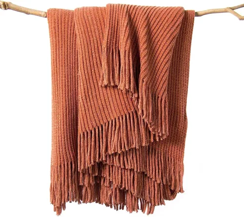 Miniatura 19 de lifein Manta de felpilla de 50 x 60 pulgadas, suave manta de punto bohemio para sofá, acogedora decoración de casa de campo, manta ligera para todas