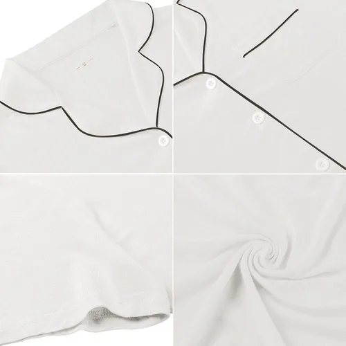 Miniatura 182 de Samring Camisón de pijama para mujer, manga corta/larga, con botones, camisón para dormir, camisón para novio, talla XXL