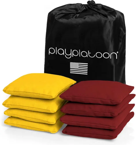 Miniatura 18 de Bolsas de cornhole de tela de pato resistentes a la intemperie premium de Play Platoon - Juego de 8 bolsas de frijoles para juego de Corn Hole