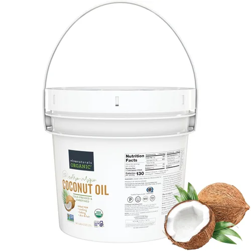 Miniatura 12 de Viva Naturals Aceite de coco orgánico, 54 onzas líquidas, sin refinar, aceite de coco virgen extra prensado en frío, orgánico USDA y sin OMG, aceite
