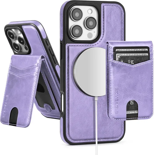 Miniatura 116 de SkyEagle Magsafe - Funda magnética 2 en 1 desmontable para iPhone 11 Pro Max con tarjetero, para mujeres y hombres, piel sintética con bloqueo RFID