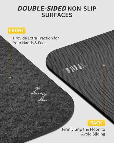Miniatura 4 de CAMBIVO Esterilla de Yoga Grande (6' x 4'), Alfombrilla de Entrenamiento Extra Ancha para Hombres y Mujeres, Esterilla de Yoga Gruesa de 1/3 y 1/4