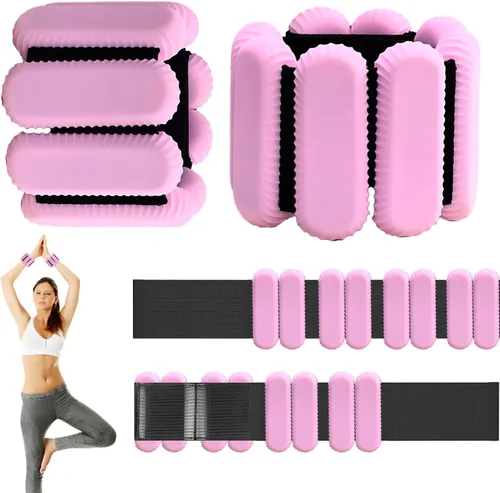 Pilates - Pesas de muñeca y tobillo para mujer, pesas fuertes para brazos y piernas, juego de 2, pesas ajustables para caminar, yoga, baile, barras,