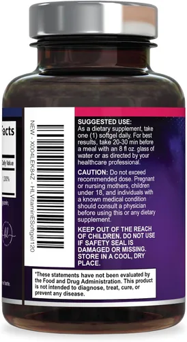 Miniatura 8 de Vitamina E - 180 mg por porción - Potente suplemento de apoyo para el cabello y la piel - Dl-Alpha VitaminE Apoyo a la salud inmune