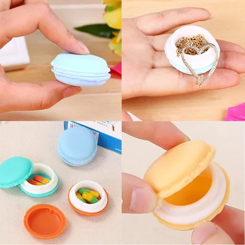 Miniatura 8 de HAN SHENG Organizador de joyas para aretes, anillos, collares, paquete de 30 lindos macarrones de 1.6 pulgadas, mini estuches de viaje, contenedores