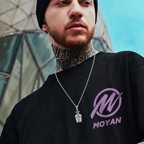 Miniatura 173 de Collar con colgante de plata de ley 925 con medalla de San Patrón, joyería religiosa para hombres y mujeres, con cadena de acero inoxidable 316L