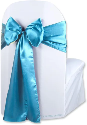 Miniatura 24 de Funda de satén para silla con lazo – Elegantes fajas para bodas, banquetes, recepciones, eventos especiales, restaurantes y fiestas – 28 opciones