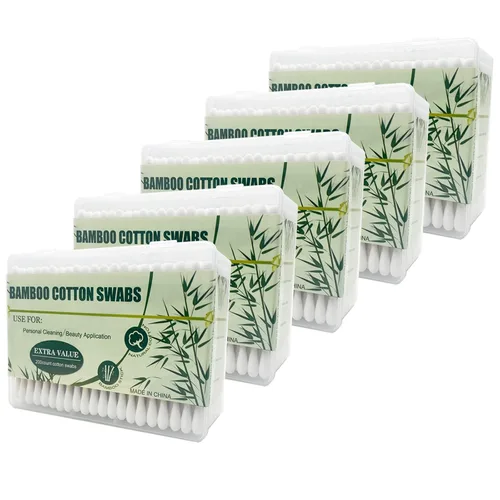Miniatura 8 de 1500 piezas de algodón de bambú natural, hisopos de algodón biodegradables orgánicos