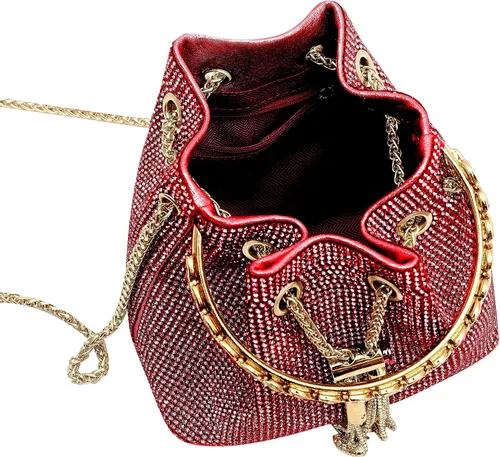 Miniatura 4 de Bolso de lujo con diamantes de imitación de plata para mujer, cadena de embrague brillante, bolsa de noche