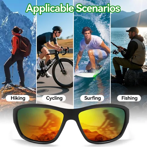 Miniatura 4 de Dollger Lentes de sol deportivos polarizados para hombres y mujeres, protección UV400, para correr, pesca, ciclismo, conducción, golf Membrana roja