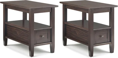 Miniatura 34 de SIMPLIHOME Warm Shaker - Mesa auxiliar de madera maciza de 20 pulgadas de ancho x 20 pulgadas de alto, color marrón carbón envejecido, mesa