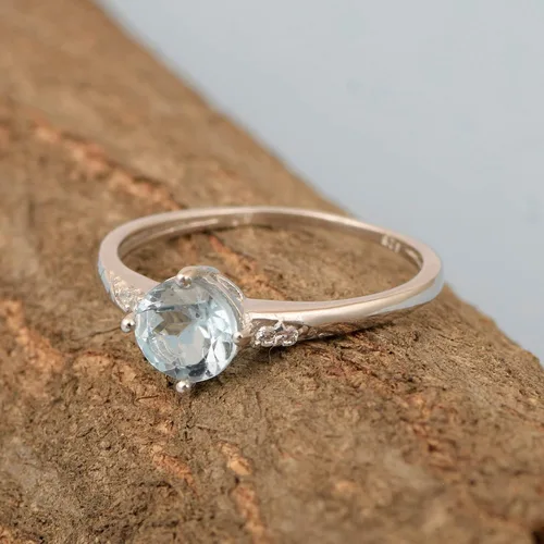 Miniatura 3 de Solitaire - Anillo de compromiso de plata de ley 925 con piedras preciosas naturales de citrino multielección, Gema