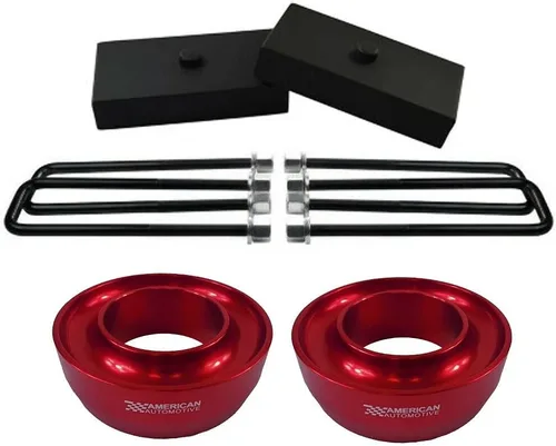 Miniatura 8 de Se adapta a Ram 1500 2500 3500 1994-2001 Kit de elevación completa 2WD 2.5" Billet Front Spring Spacers + Bloques traseros de 1.5" Serie "Road Fury