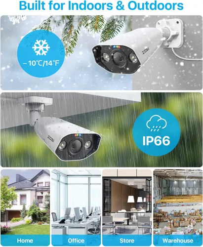 Miniatura 5 de ZOSI Sistema de cámara de seguridad PoE 4K, detección de personas y vehículos, NVR de 8 puertos 16CH 8MP con disco duro de 2 TB, 4pcs cámaras IP PoE