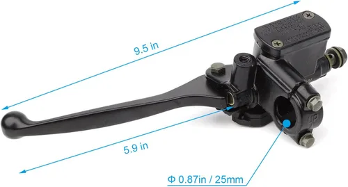 Miniatura 4 de Ensamble de cilindro maestro de freno de motocicleta mokuo para lado izquierdo con palanca de freno, agujero para retrovisor de 8 mm y manillar