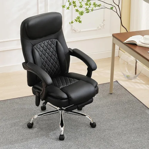 Miniatura 9 de Silla de oficina de masaje de 500 libras, silla de oficina ejecutiva de 6 puntos de vibración y calor, silla de escritorio cómoda reclinable de 135°