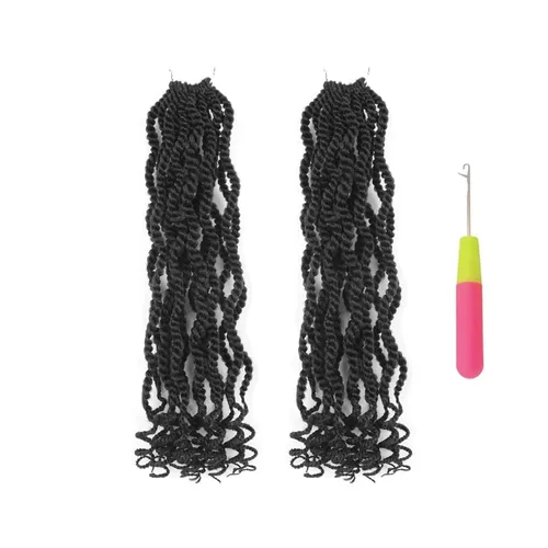 Miniatura 47 de Cabello rubio de ganchillo para mujeres negras, trenzas senegalesas onduladas de ganchillo de 12 pulgadas, trenzas kinky de ganchillo cortas 27613