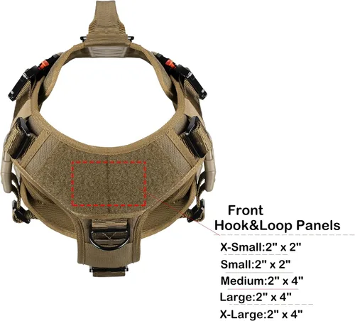 Miniatura 5 de ICEFANG - Arnés táctico para perro con 6 hebillas, chaleco con sistema molle con asa para perro, 3/4 del cuerpo, panel con velcro para parche
