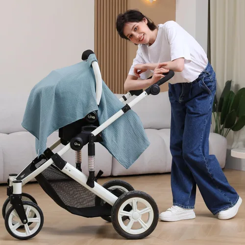 Miniatura 3 de Funda de asiento de automóvil 100% muselina de algodón para bebé, cubierta de toldo para asiento de automóvil, fundas de ajuste universal para niños