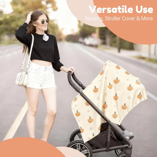 Miniatura 7 de Cubierta de lactancia con ventilador, delantal de lactancia ajustable transpirable, con cuello de arco para mujer, con clip de mini ventilador