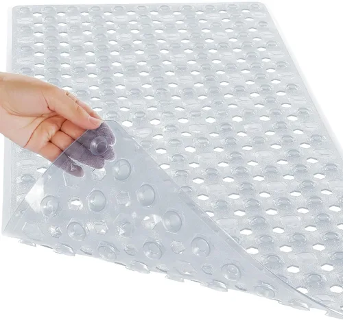 Miniatura 20 de Yimobra Tapete Cuadrado Antideslizante para Piso de Ducha, 21"x21" Tapete para Bañera Lavable a Máquina, Suave para los Pies, Tapete de Baño