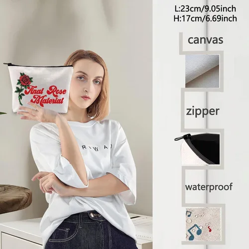 Miniatura 3 de LEVLO Bolsa de maquillaje cosmética para fanáticos de soltero, regalo inspirado en programas de televisión de soltero, material de rosa, bolsa