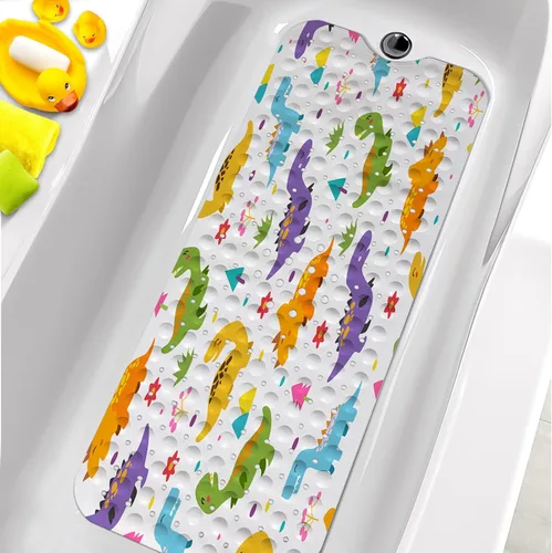 Miniatura 11 de Tapetes de bañera para niños, tapete de baño de astronauta negro antideslizante para bañera de 40 x 16 pulgadas, grande, lavable, antideslizante