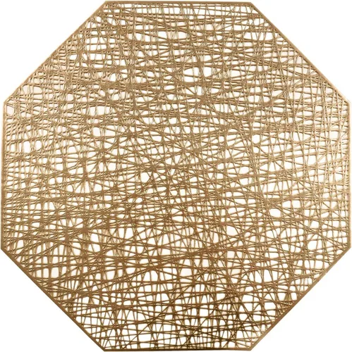 Miniatura 14 de U'Artlines Manteles individuales metálicos huecos de vinilo antideslizante con aislamiento térmico para mesa de cocina (21102 dorado, 6 unidades)