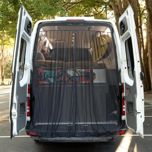 Miniatura 2 de Living in a Bubble Pantalla para furgoneta para Mercedes Sprinter de techo medio y alto, Ford Transit y otras autocaravanas, mosquitero de puerta