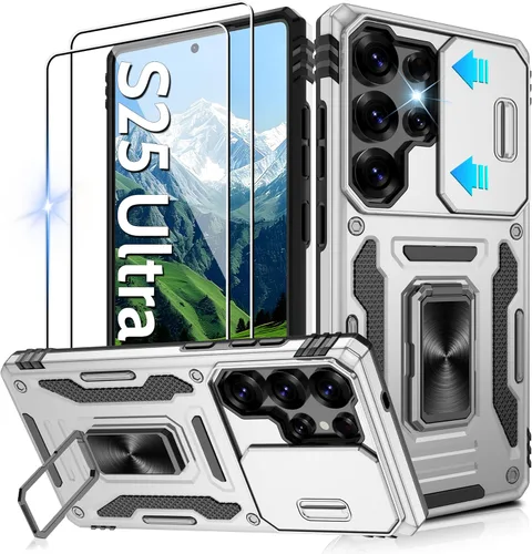 Miniatura 245 de Gritup para Samsung Galaxy S22 Funda con protectores de pantalla HD de 2 paquetes y cubierta deslizante para la cámara, protección contra caídas