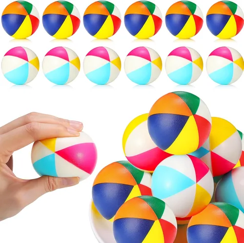Jerify 24 mini bolas de estrés para la playa de 2.5 pulgadas de espuma de poliuretano para aliviar el estrés, mini bolas de playa inflables de