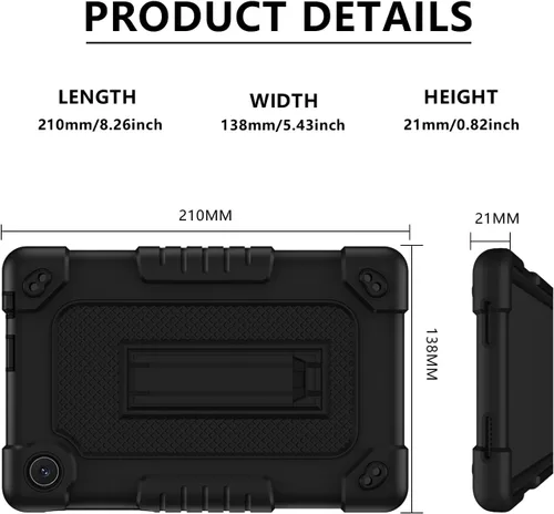 Miniatura 5 de Funda protectora para tablet TCL Tab 8 Plus, correa para el hombro, silicona suave y parte trasera dura, a prueba de golpes, para TCL Tab 8 Plus/TCL